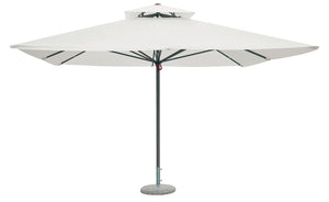 Ombrellone da Giardino 4x4m Palo Ø60 mm in Poliestere Grigio e Ecrù