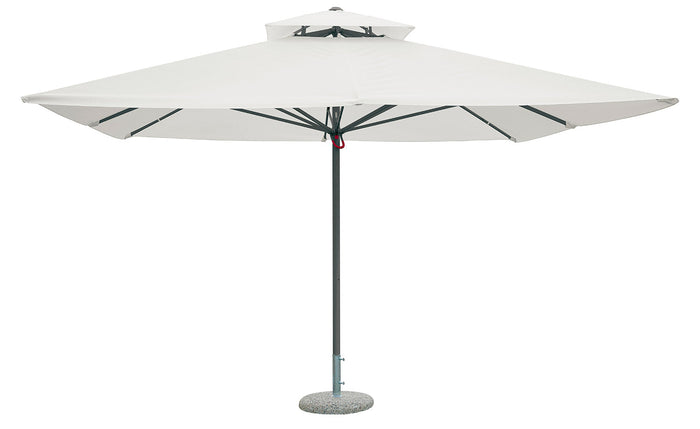 Ombrellone da Giardino 4x4m Palo Ø60 mm in Poliestere Grigio e Ecrù