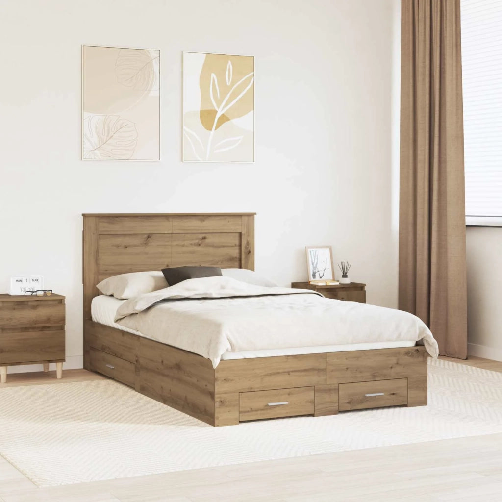 Struttura del letto con cassetto con testiera Legno multistrato