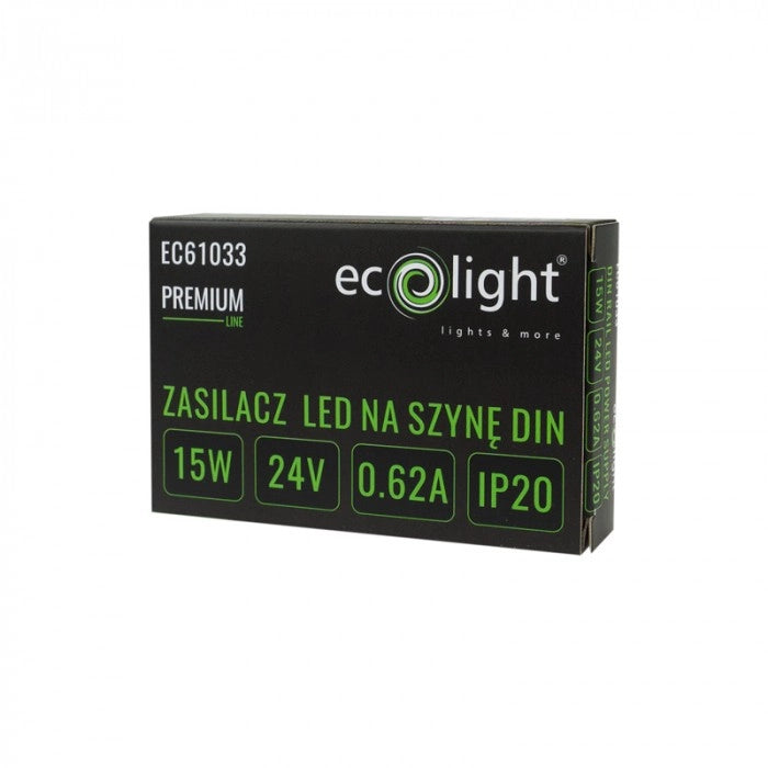 Alimentatore DIN Premium per LED 24V 15W IP20 Ecolight