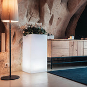 Lampada da appoggio decorazione interno esterno in resina 40x40 H 80 Led Luce Verde cm mod. Youcube