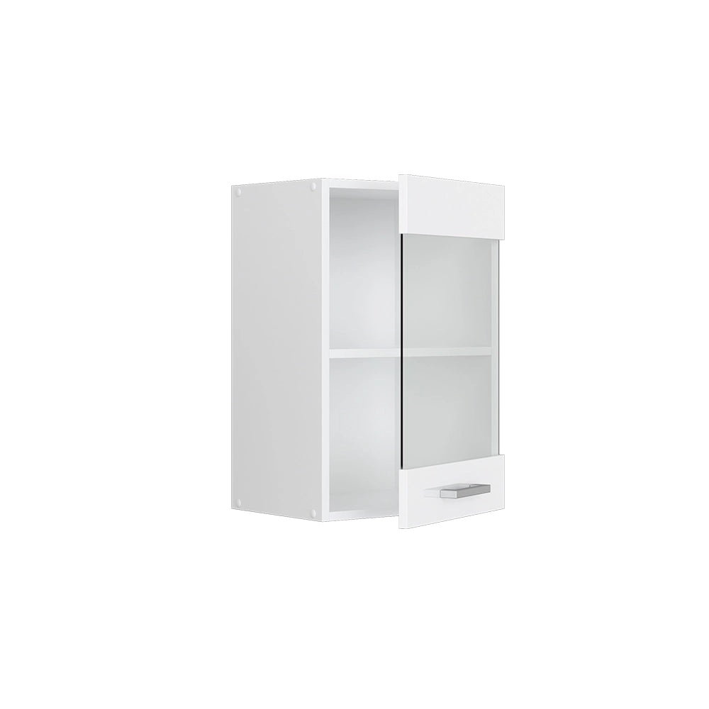 Vicco Mobile da cucina in vetro Bianco lucido 40 cm