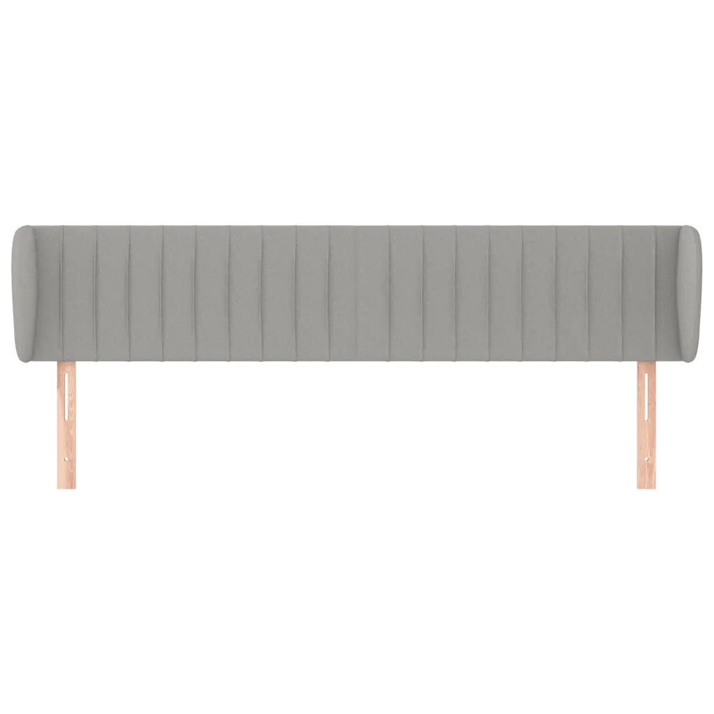 Testiera ad Orecchio Grigio Chiaro 163x23x78/88 cm in Tessuto