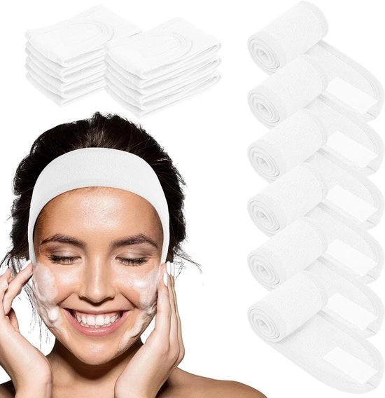 Set di cintura per la spa a sei del, applicazione di make-up con adesivo magnetico flessibile, ideale per la cura della pelle e l'igiene personale (bianco)