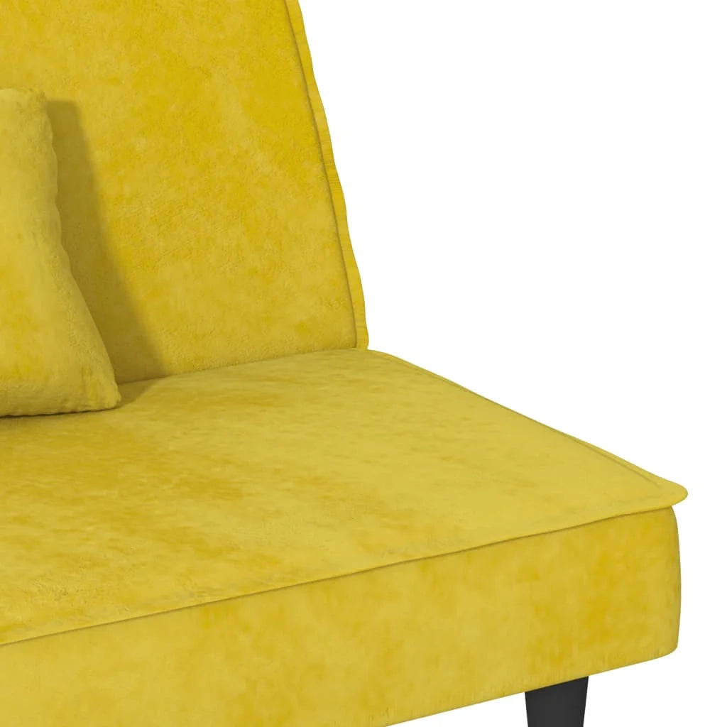 Divano letto 200 x 89 x 70 cm velluto giallo 02_0021005