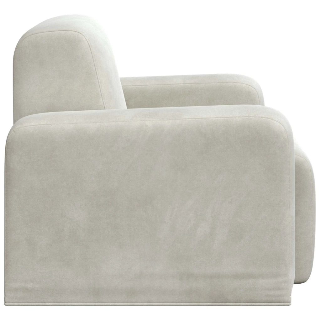 Poltrona-Poltroncina-Divano Sedia Crema Velluto 541540