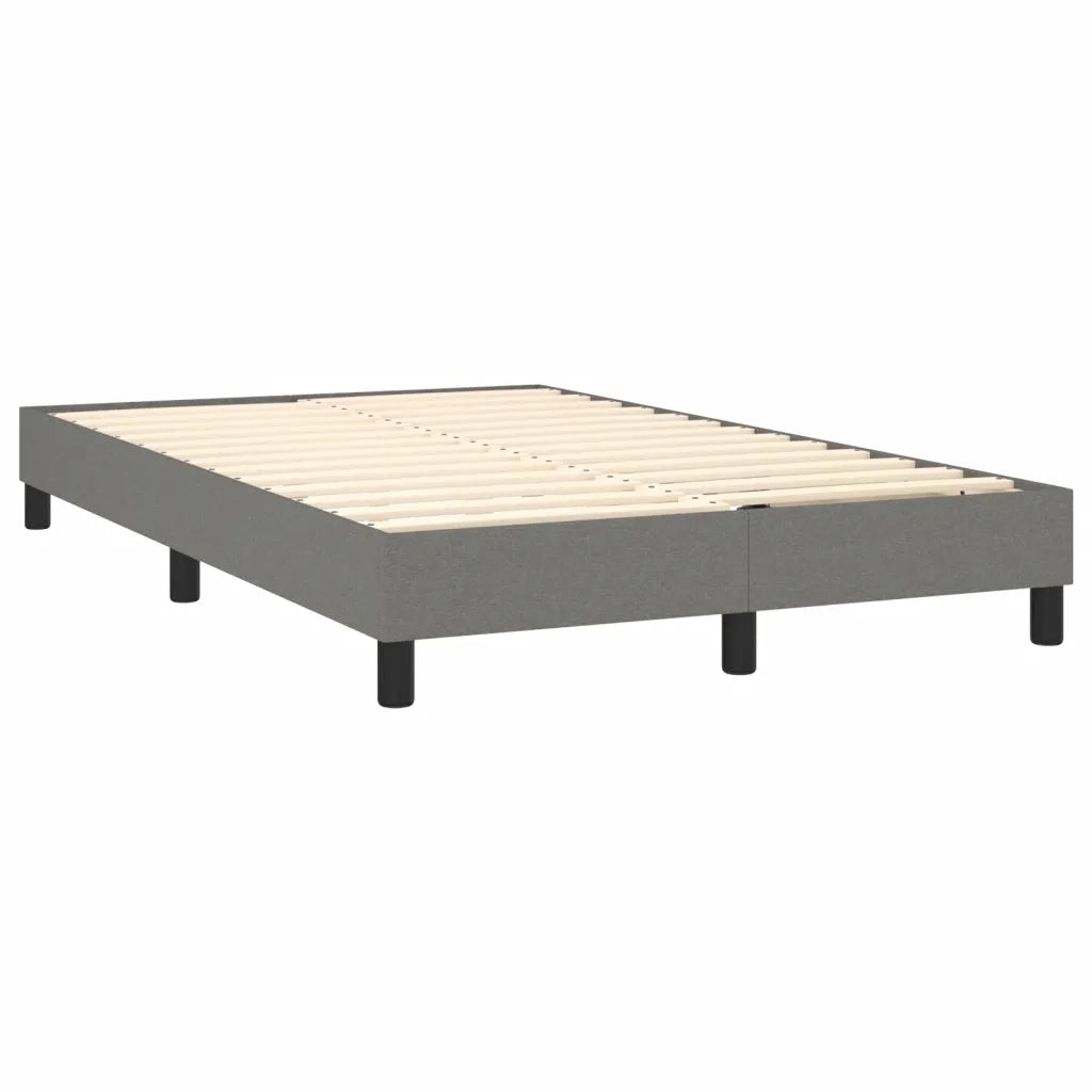 Letto a Molle Materasso e LED Grigio Scuro 120x190cm in Tessuto