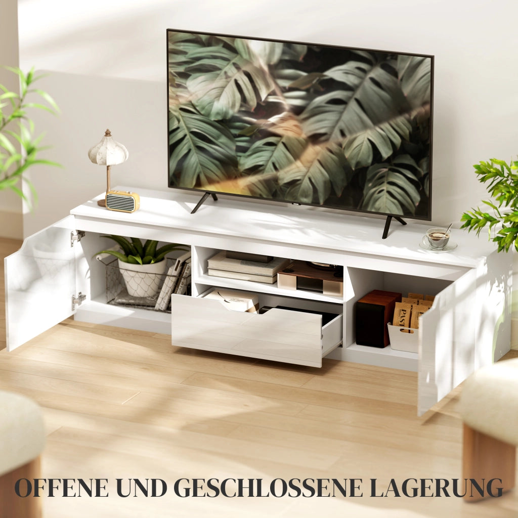MOBILE TV 160 cm Bianco con 2 ante e cassetto