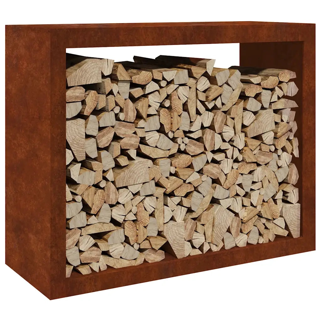 Rack per Legna da Ardere 100x40x80 cm in Acciaio Corten CFW6289648