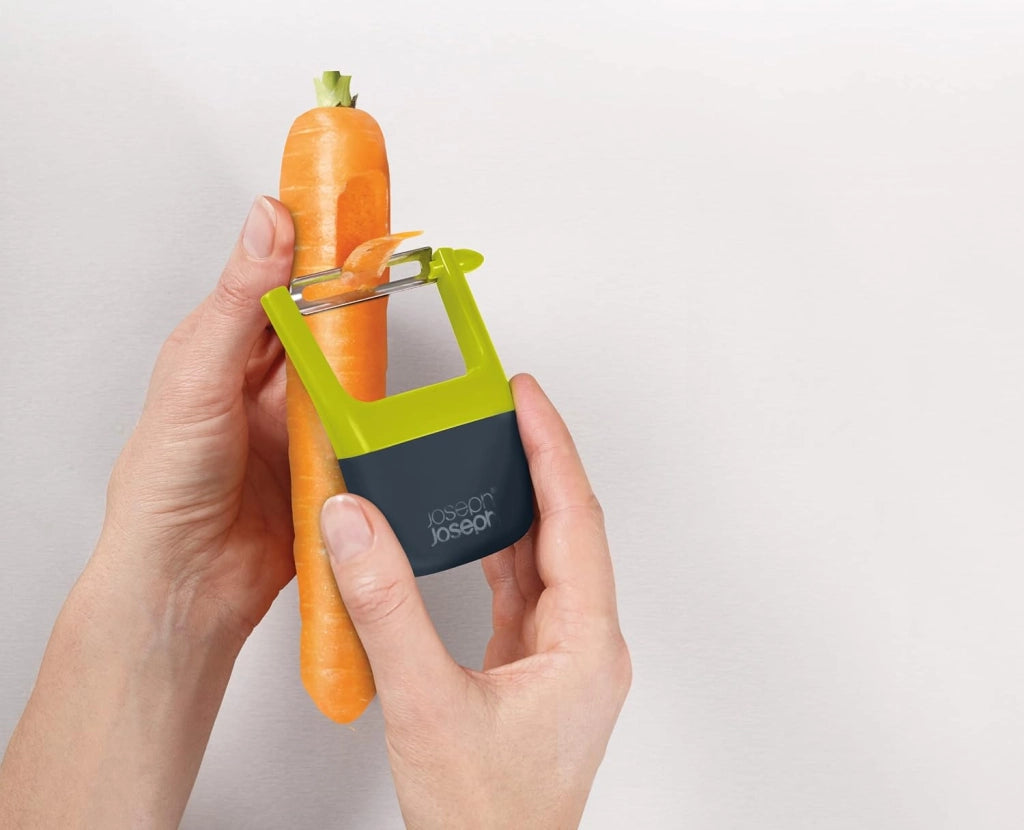 Joseph Joseph Duo Pela Patate e Verdure, Taglia Verdure Multifunzione con Impugnatura Ergonomica Antiscivolo, Verde