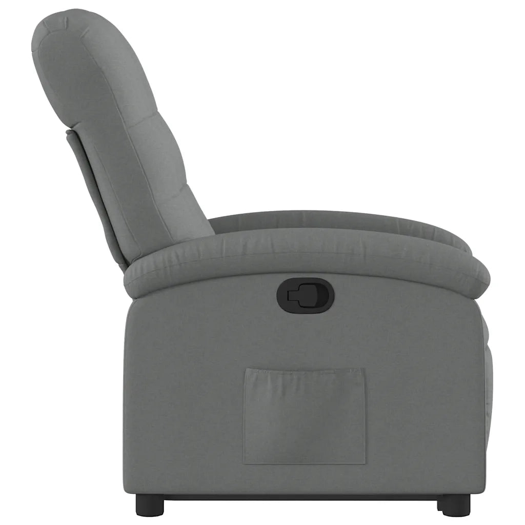 Poltrona | Sedia Relax Alzapersona Reclinabile Grigio Scuro in Tessuto