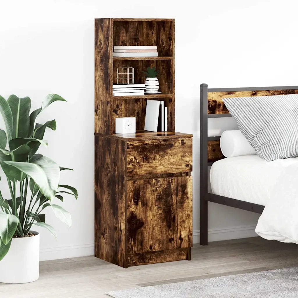vidaXL Comodino Rovere Fumo 39x35x125 cm in Legno Multistrato