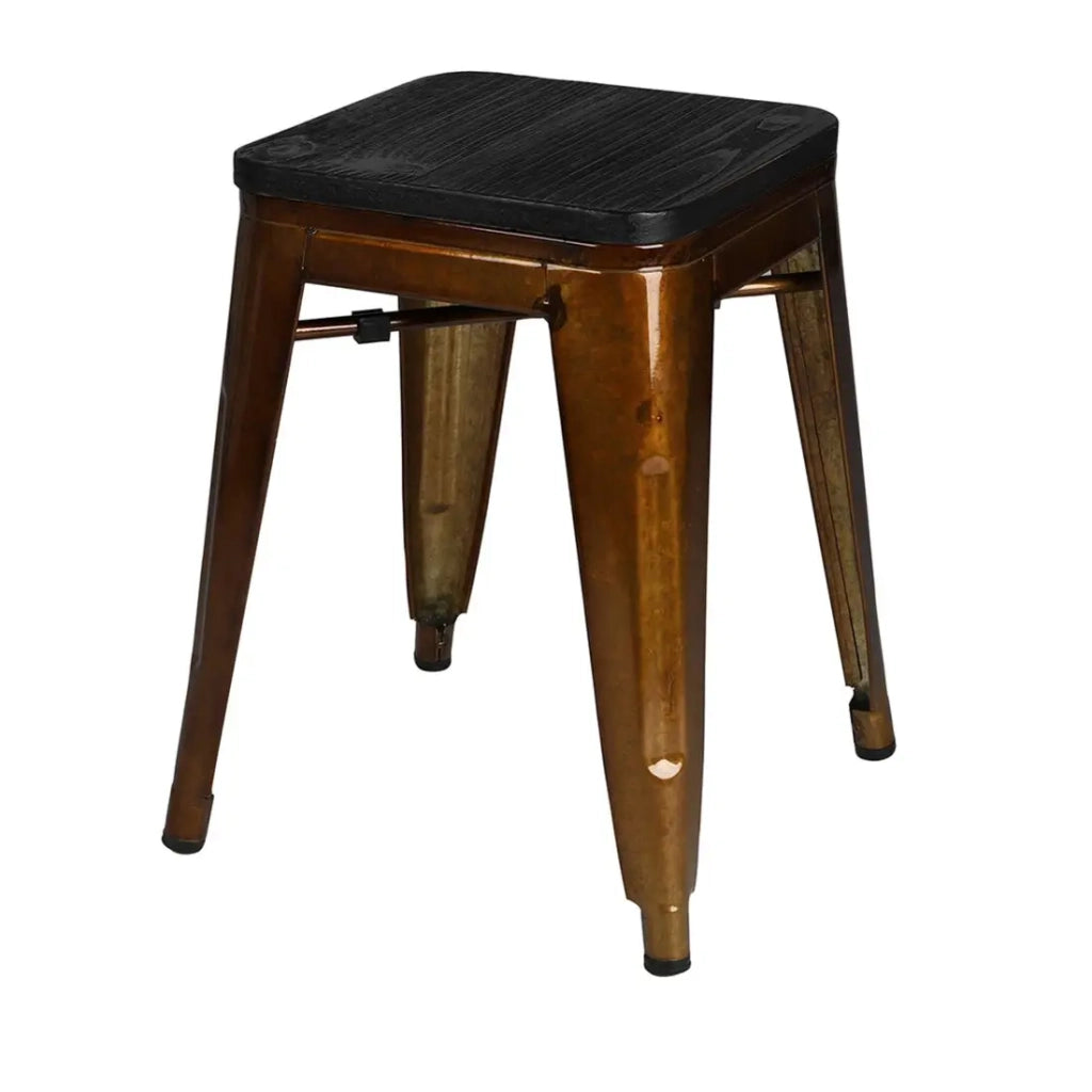 Set di 4 sgabelli in stile industriale in metallo dorato collezione FACTORY.