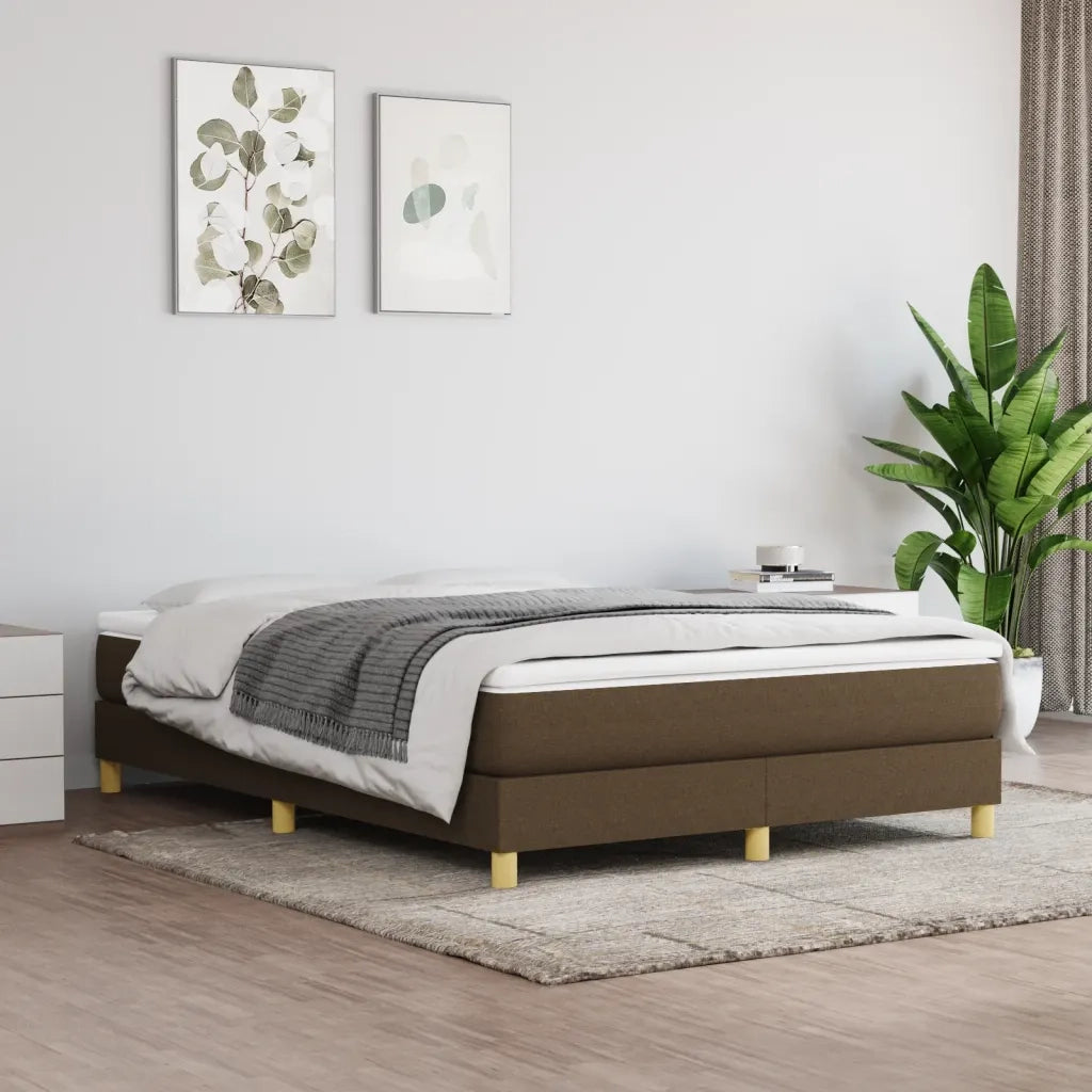 Letto matrimoniale | Letto per adulti | Struttura Letto a Rete a Molle Marrone Scuro 140x190 cm Tessuto