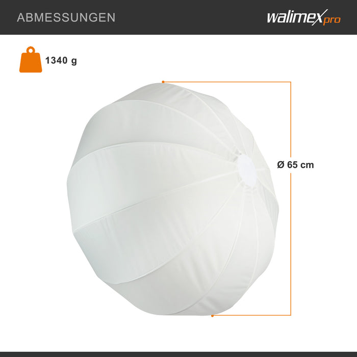 Essential Balloon Softbox 65cm, diffusore di luce a 360° ad apertura rapida, adattatore Bowens incluso, compatibile con tutti i flash standard e le luci continue con attacco Bowens