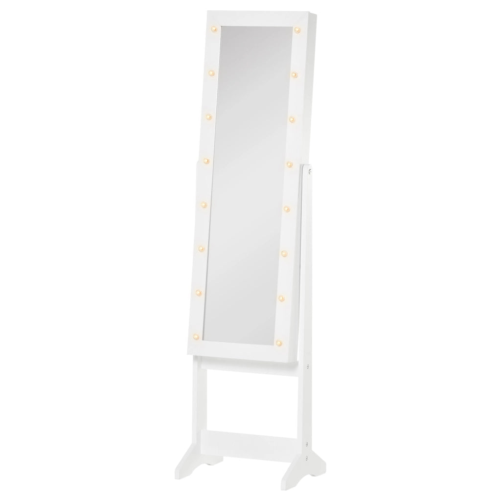 Organizzatore Gioielli Specchio Illuminato LED ¨C zephmum ¨C Bianco 36x30x136 cm