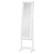 Organizzatore Gioielli Specchio Illuminato LED ¨C zephmum ¨C Bianco 36x30x136 cm