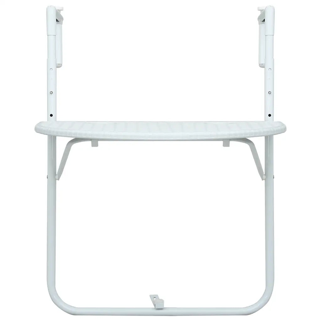 Tavolo da Balcone Pensile Bianco 60x64x83,5cm Plastica Rattan 47893