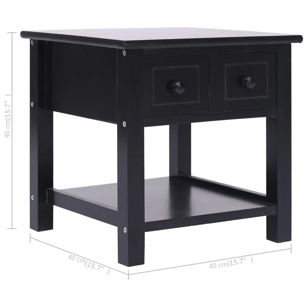 Tavolino Laterale | Tavolo laterale Nero 40x40x40 cm in Legno di Paulownia