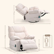 POLTRONA Relax con massaggio e riscaldamento, reclinabile, girevole, Beige