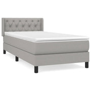 Letto singolo | Letto per adulti | Giroletto a Molle con Materasso Grigio Chiaro 80x200 cm Tessuto