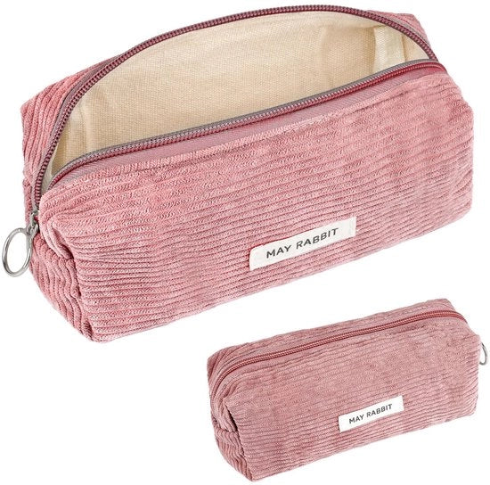 Etui corduroy in stoffa, custodia rosa pastello per ragazze adolescenti, custodia penne, custodia scuola, custodia per ufficio - rosa