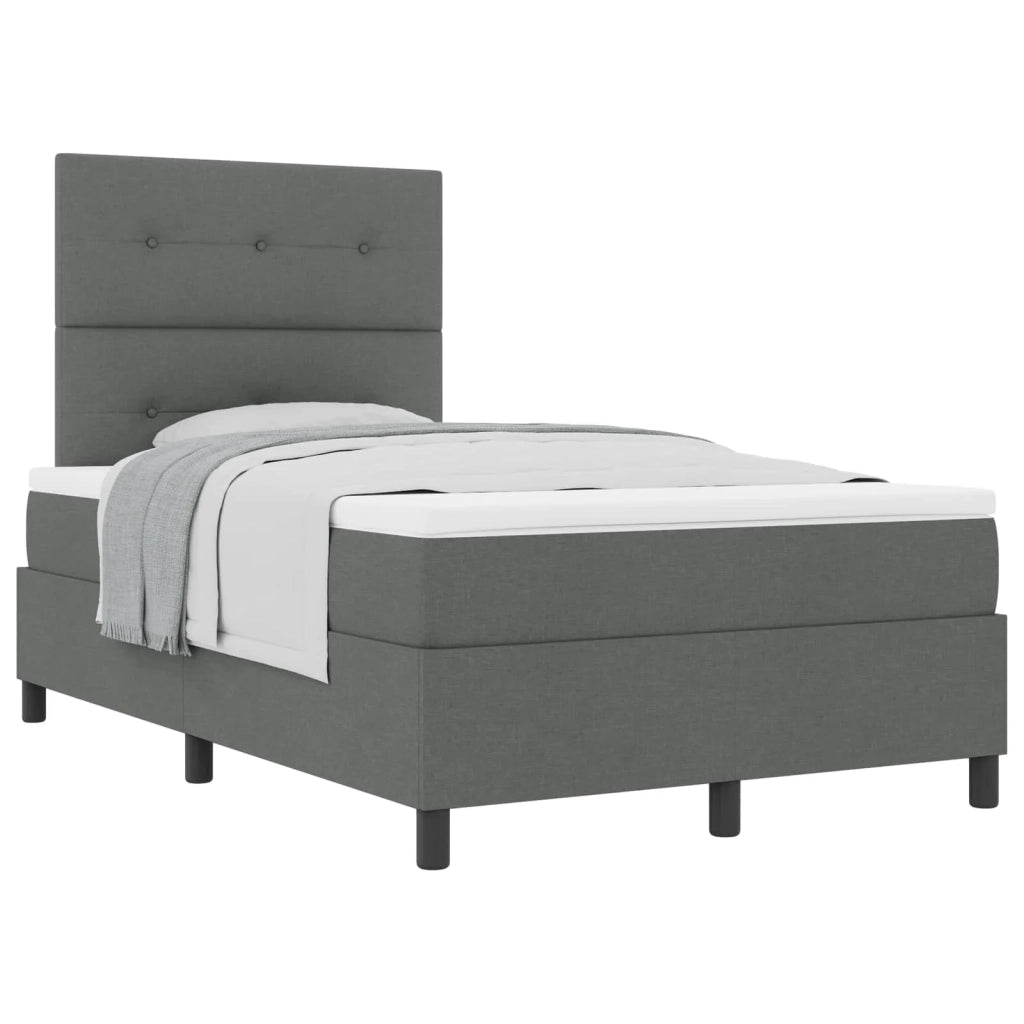 Letto a molle con materasso Grigio scuro 120 x 190 cm Tessuto 3339372