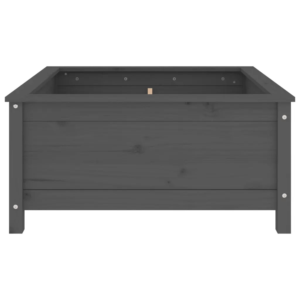 Fioriera da Giardino Grigia 82,5x82,5x39cm Legno Massello Pino 825298