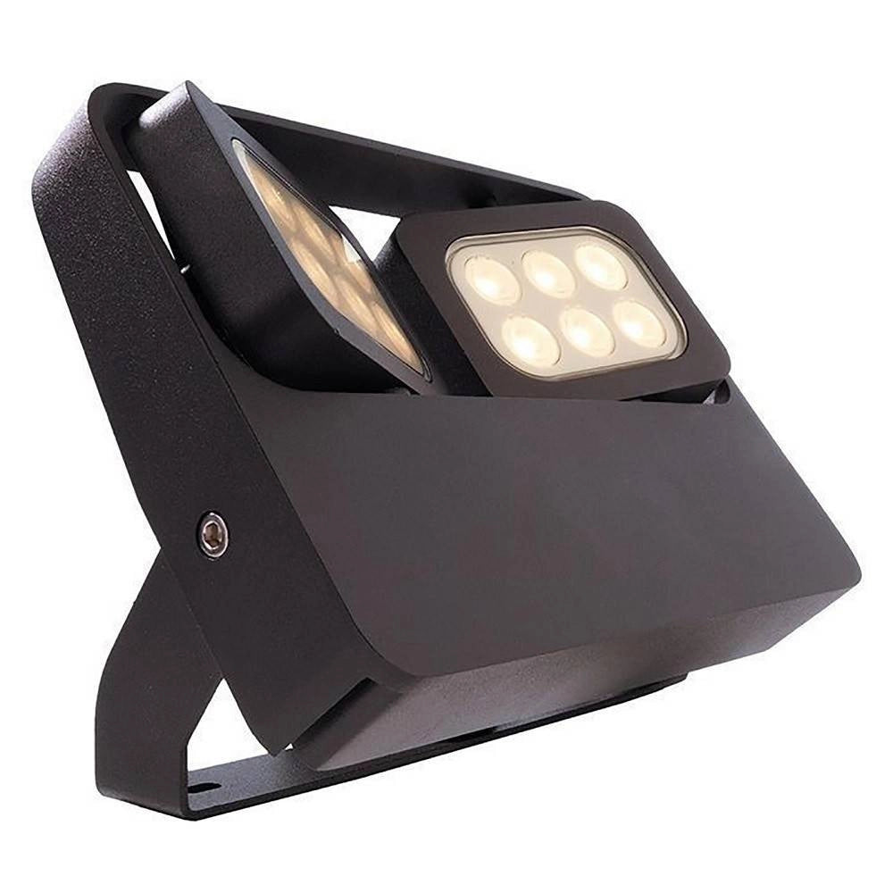 Trade Shop - Faretto Led 12w Doppio Diffusore Orientabile Faro Staffa Ip65 Luce Esterni Giardino -
