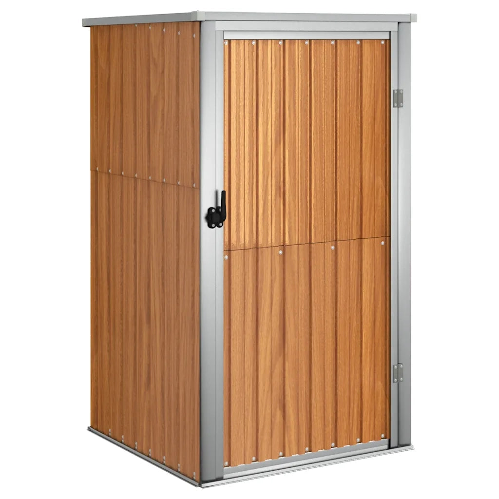 Capanno per Attrezzi-Casetta da Giardino Marrone 88x89x161 cm in Acciaio Zincato