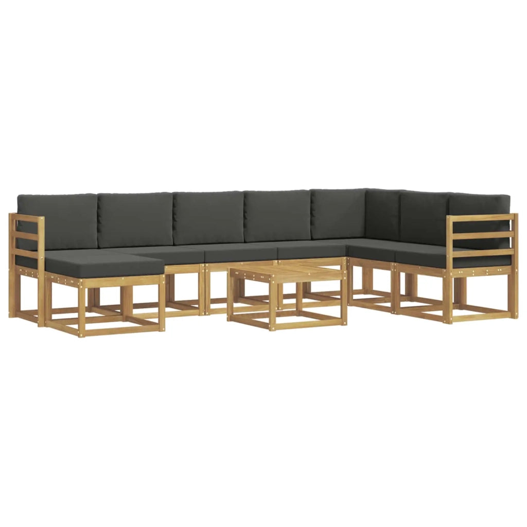 Set di divani da esterno 9 pz Bianco e Antracite 3388071