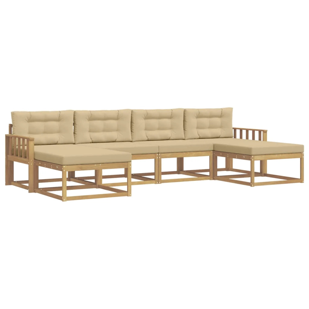 Set di divani da esterno 6 pz Bianco e Beige 3386827