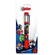 Trade Shop - Penna Con 6 Colori Avengers Accessorio Scuola Regalo Cancelleria Per Bambini 961686 -