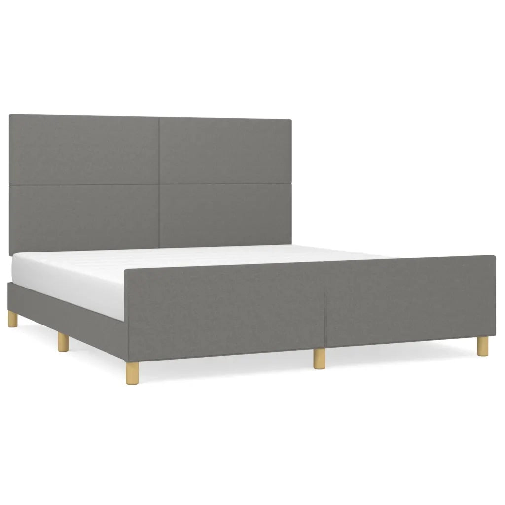 Giroletto senza Materasso-Struttura Letto Grigio Scuro 180x200 cm Tessuto 871795
