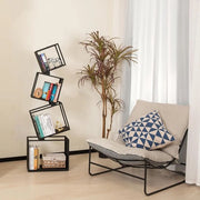 Libreria a 4 Livelli - Cubica - 125x42,5 cm - Libreria a Scaffale - Scaffale per Salotto, Camera da Letto, Camera dei Bambini - Nero