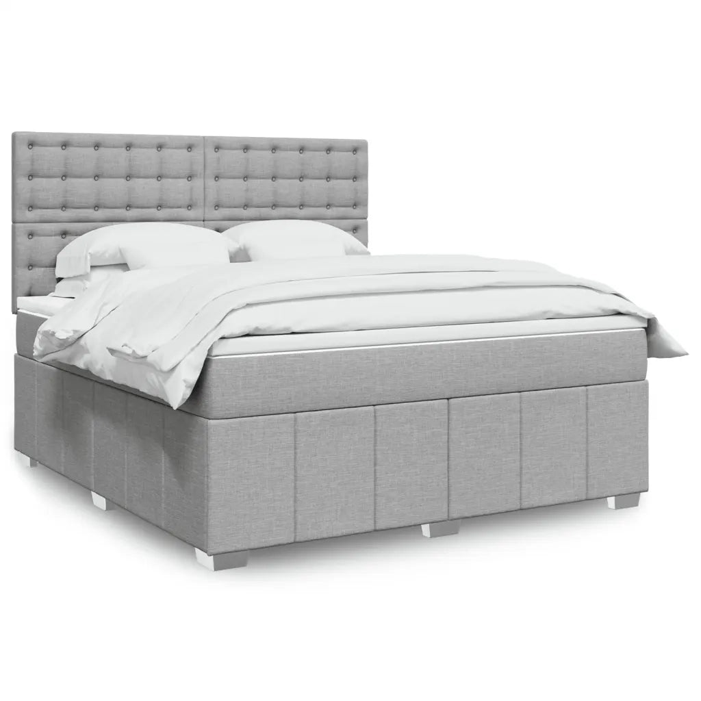 Giroletto a Molle con Materasso Grigio Chiaro180x200 cm Tessuto 3291761