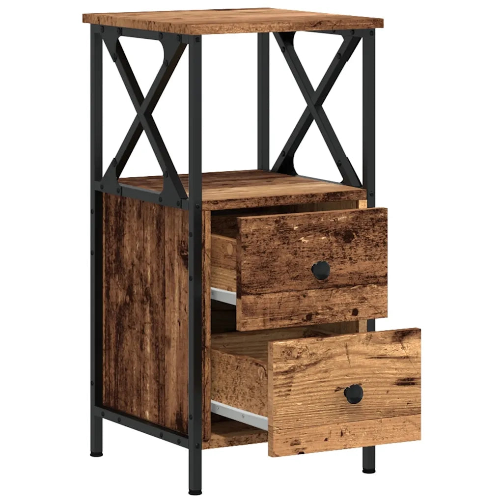 Comodini Legno Antico 2 pz 34x35,5x70 cm in Legno Multistrato 857251