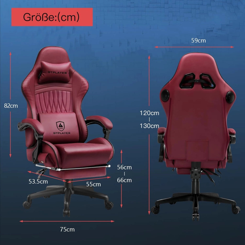 Sedia Gaming Ergonomica con Poggiapiedi e Altoparlante Bluetooth Poltrona Ufficio Scrivania Sedie Girevole Musicale con Braccioli di Collegamento
