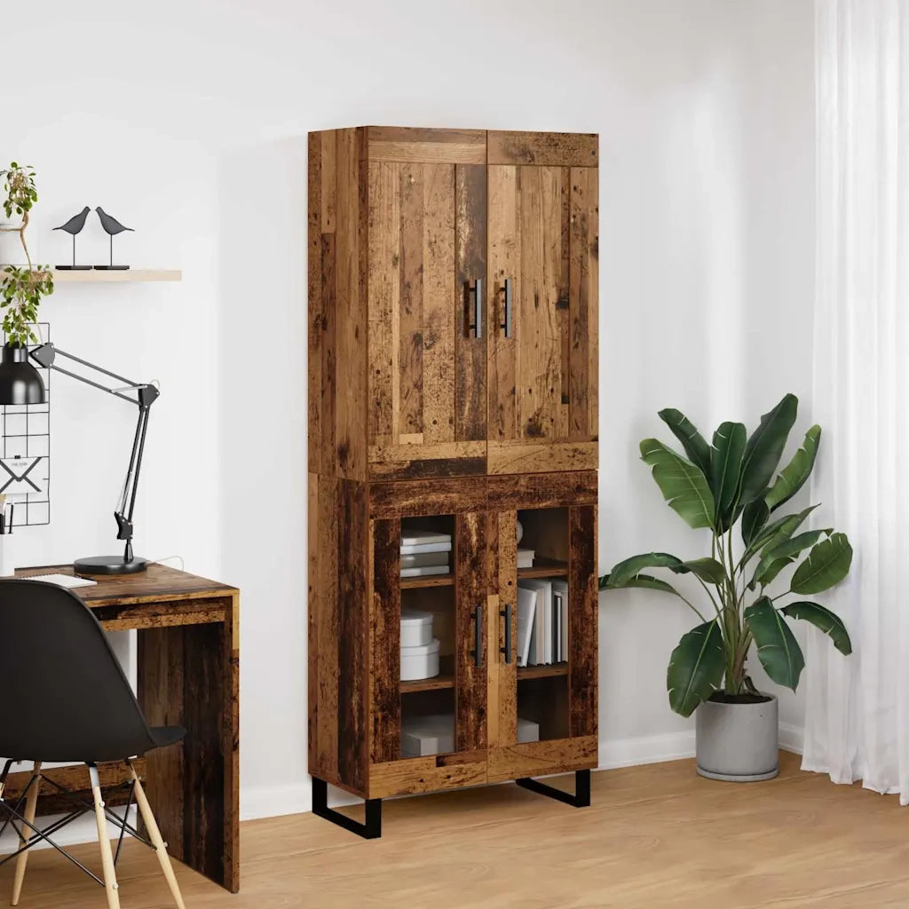Credenza | Madia | Buffet da pranzo | Armadio da pranzo Legno vecchio 69,5 x 34 x 180 cm Legno multistrato