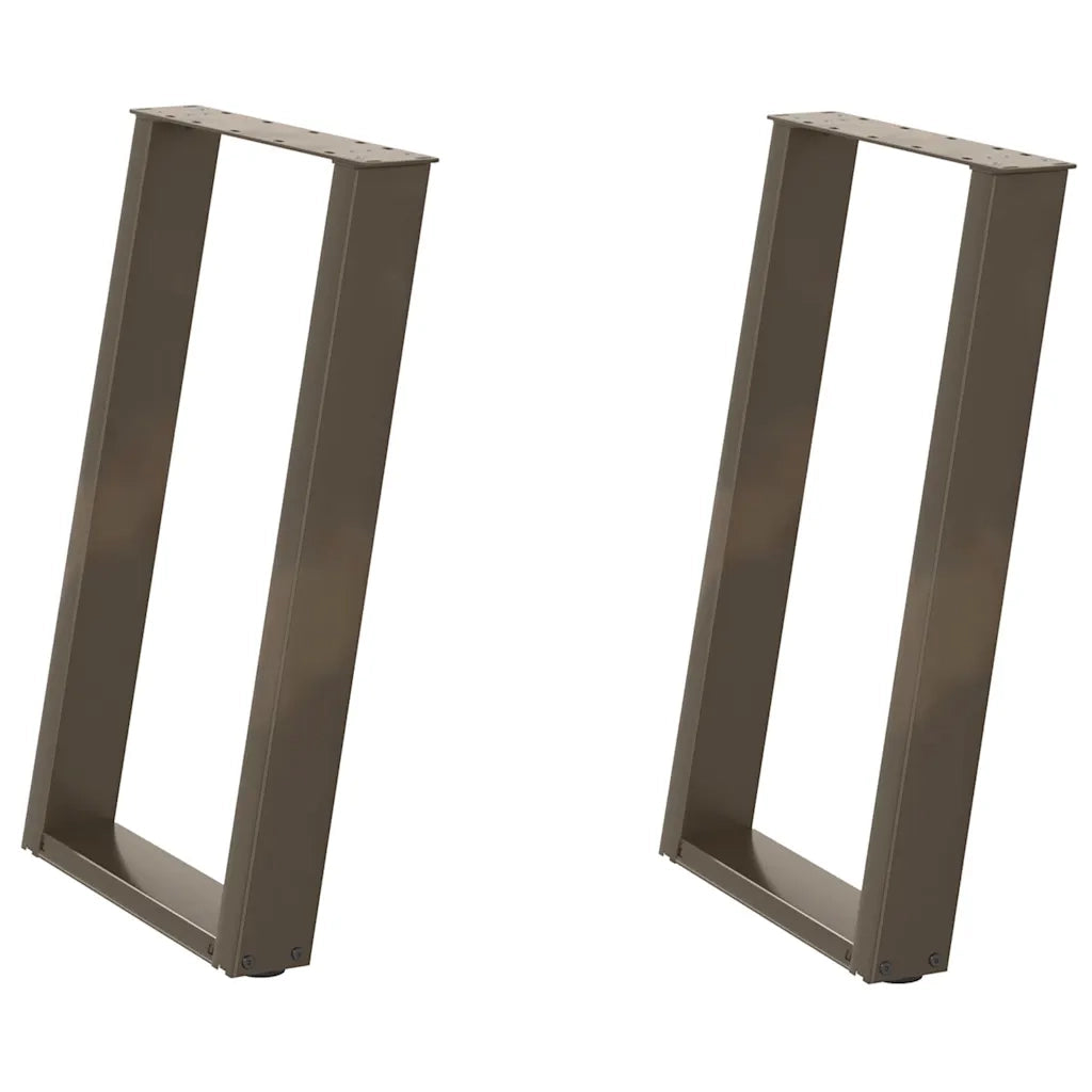 vidaXL Gambe per tavolo da pranzo a forma di U 2 pz in acciaio naturale 50x(72-73) cm