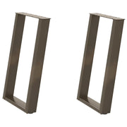 vidaXL Gambe per tavolo da pranzo a forma di U 2 pz in acciaio naturale 50x(72-73) cm