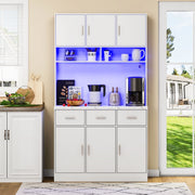 Credenza multifunzione con LED e prese USB 100 x 40 x 180 cm; bianco