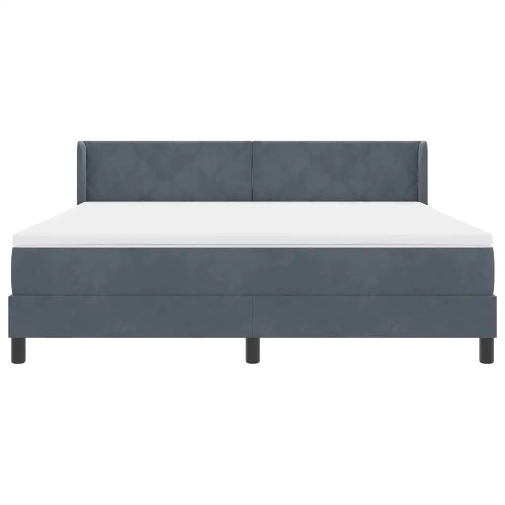 Letto a molle con testiera Grigio scuro 200 x 180 cm Poliestere