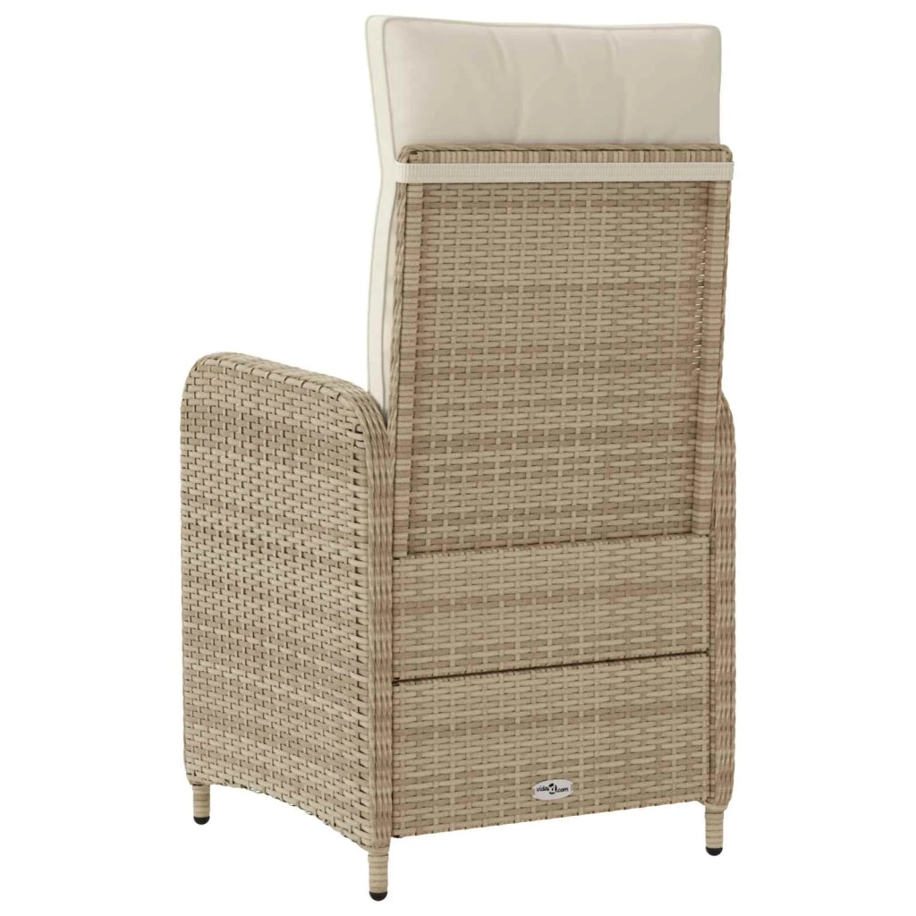 Sedia da giardino reclinabile con cuscino Beige e Bianco Crema 42027155