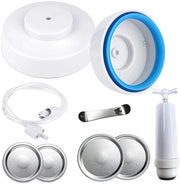 Set di sigillatura a vuoto per contenitori - Pompone manuale - Set di sigillatura universale - Qualità alimentare - Facile da utilizzare - Conserva cibo fresco - Conservazione alimentare