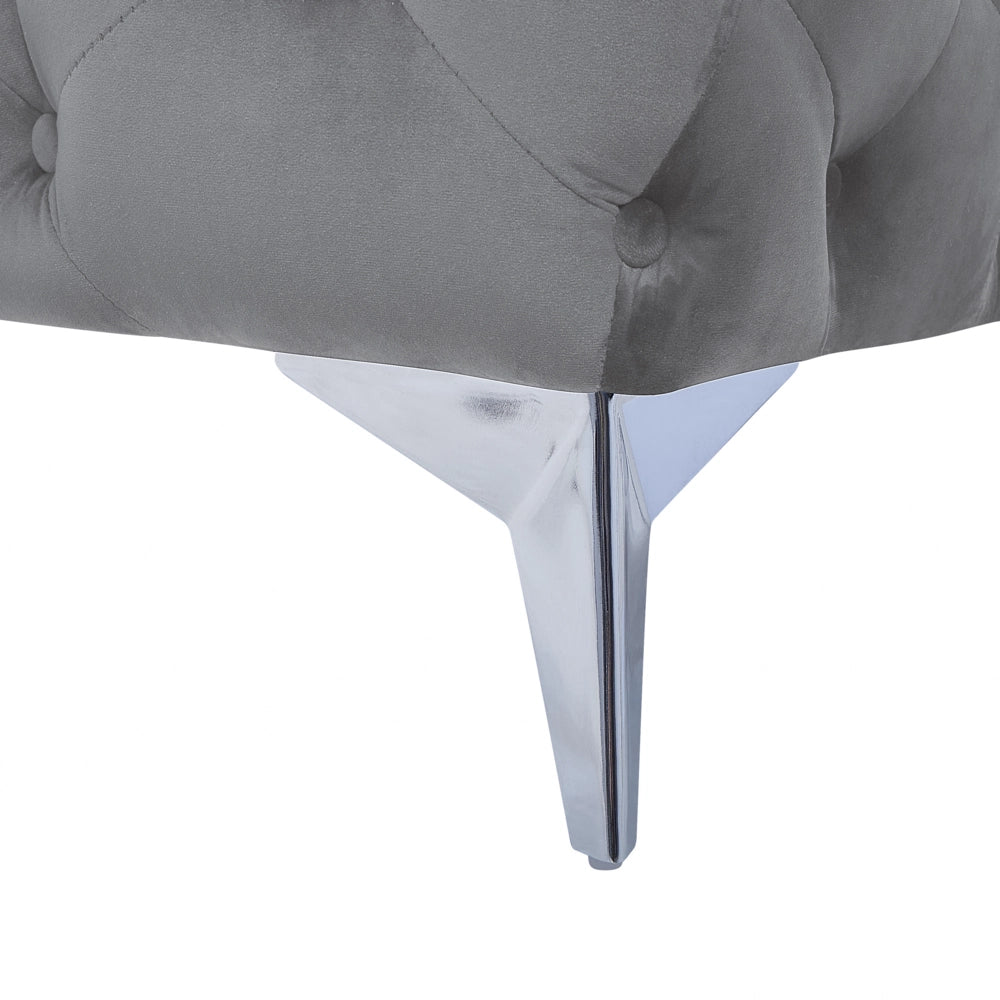 Divano letto in ecopelle nera capitonnè moderno soggiorno modulare a 3 posti gambe argento braccio a binario