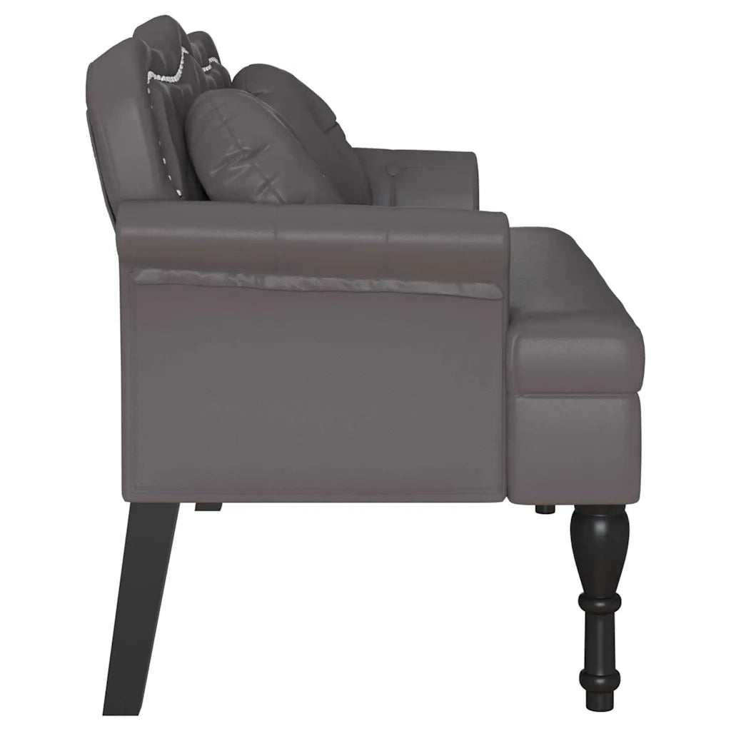 Panca Chesterfield Grigio 120,5 x 65 x 75 cm Pelle Sintetica CFW7945981