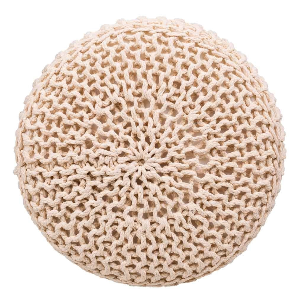 Sgabello in legno e cotone intrecciato 32x32x40h cm