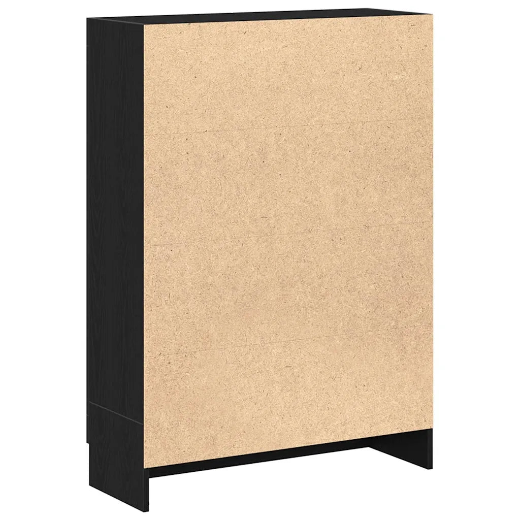 Libreria Rovere Nero 82,5x30,5x115 cm in Legno Multistrato