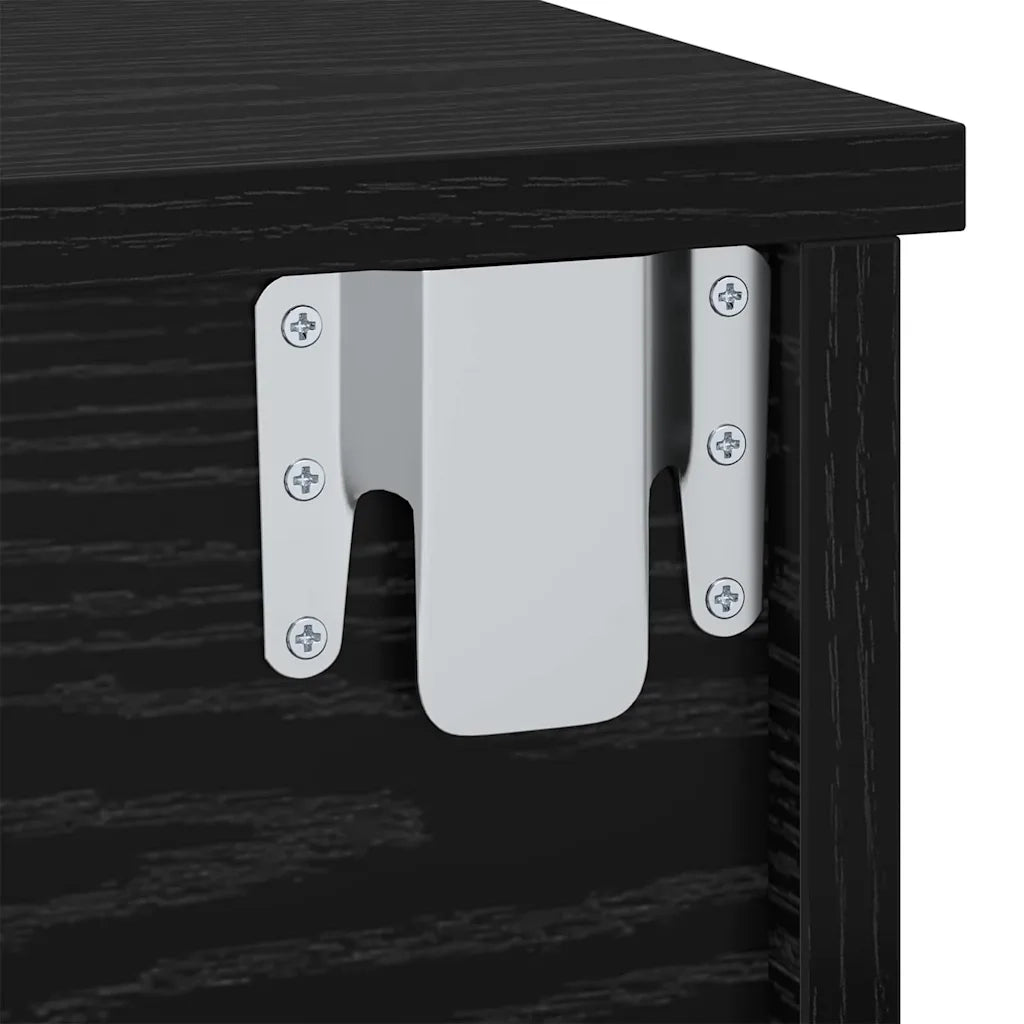 Comodino Rovere Nero 40 x 31 x 15 cm Legno multistrato 891106